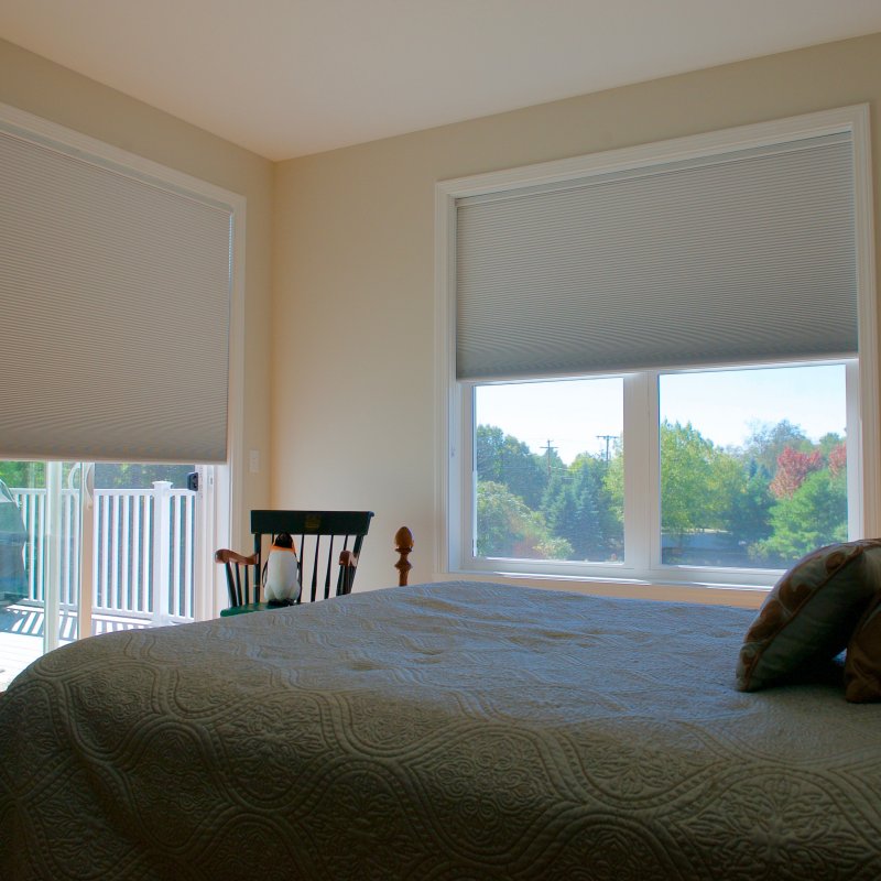 EcoSmart Continuous Cord Loop Blackout Cellular Window Shades in Bedroom