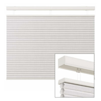 EcoSmart 2.0 Cordless Top-Down/Bottom-Up Cellular Window Shades Drawing with Closeup