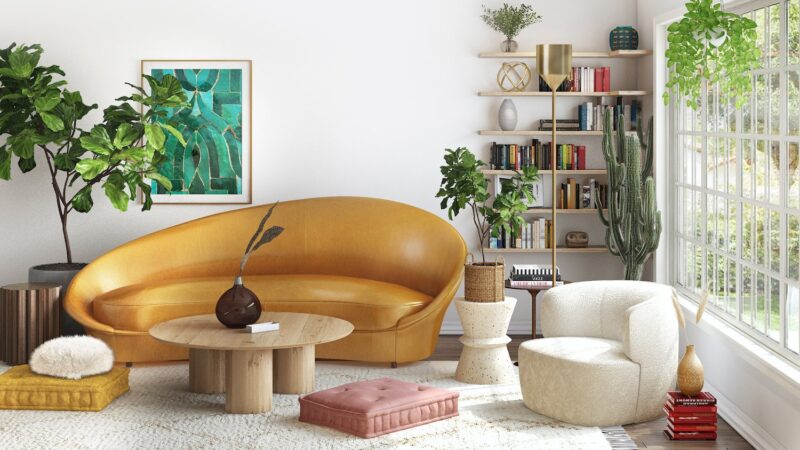 Custom curved sofa.