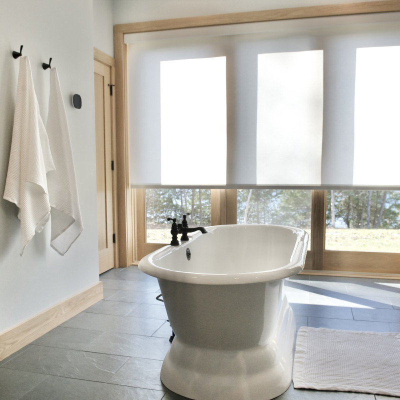 EcoSmart Cordless Light Filtering Translucent Roller / Solar Shade in Bathroom