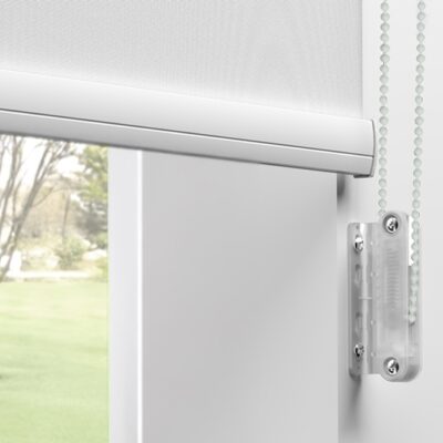 EcoSmart 2.0 Flex Chainhold Tensioner for cellular cord loop shades with white beaded chain