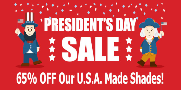 President's Day Sale - 65% off All EcoSmart cellular and roller shades!